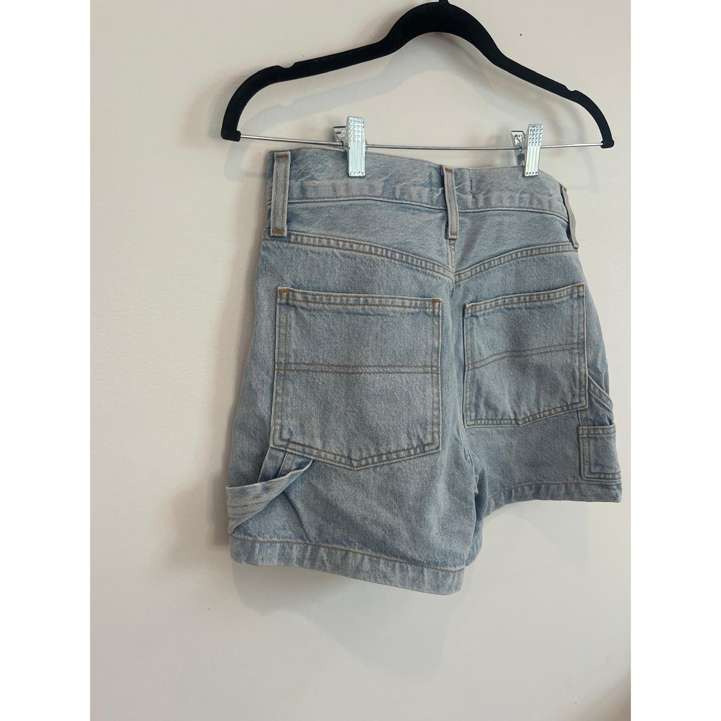 Agolde Parker Shorts Women 24 Blue High Rise Cutoff Denim Jean