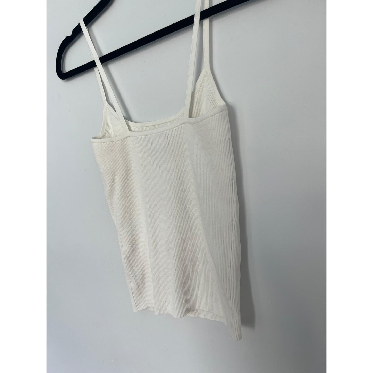 Intermix Ribbed Knit Cami Top Women Small White Minimalist Summer Tank