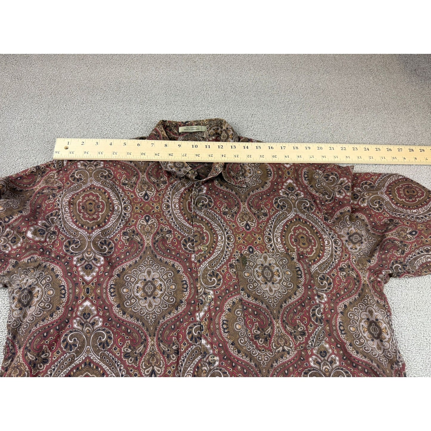 Bill Blass Men Large Multicolor Paisley Button Down Shirt