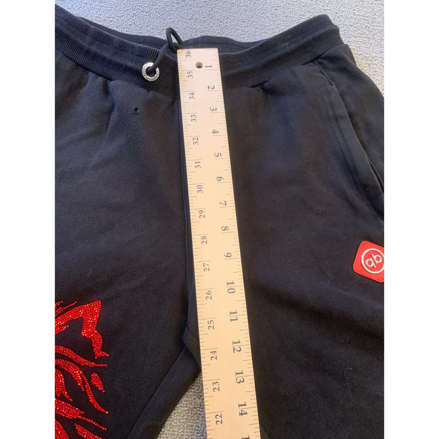 Paul Balm Male Medium Black Red Wolf Graphic Sweat Shorts