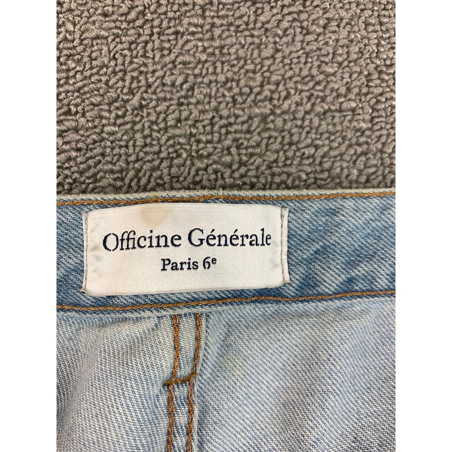 Officine Générale Size 34 Light Blue Jeans Straight Fit Denim Japanese Denim