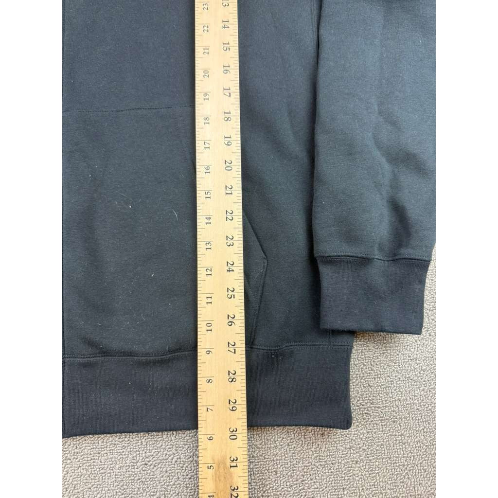 Nike Zip Hoodie XL Tall Black Full Zip Drawstring Hood Swoosh Kangaroo Pocket