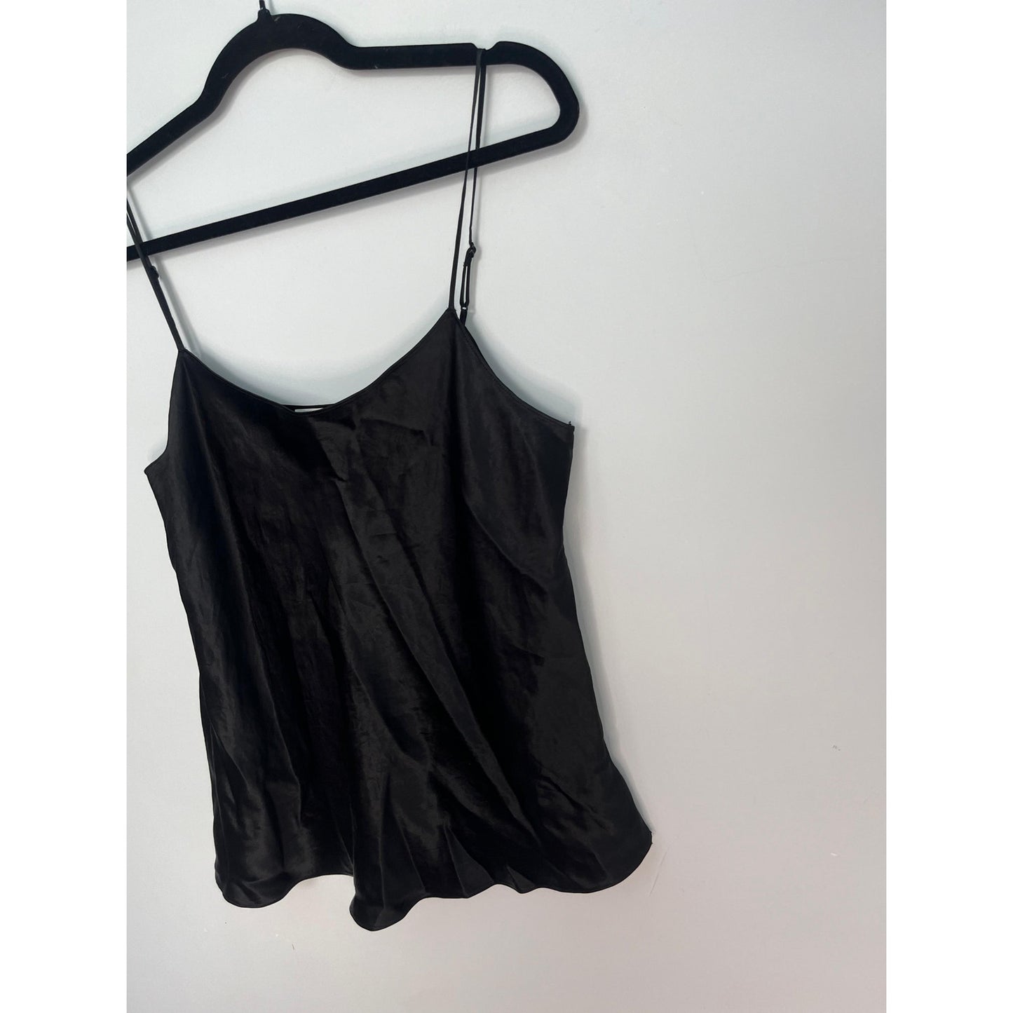 Vince Cami Tank Top Women L Black Silk Blend Adjustable Straps