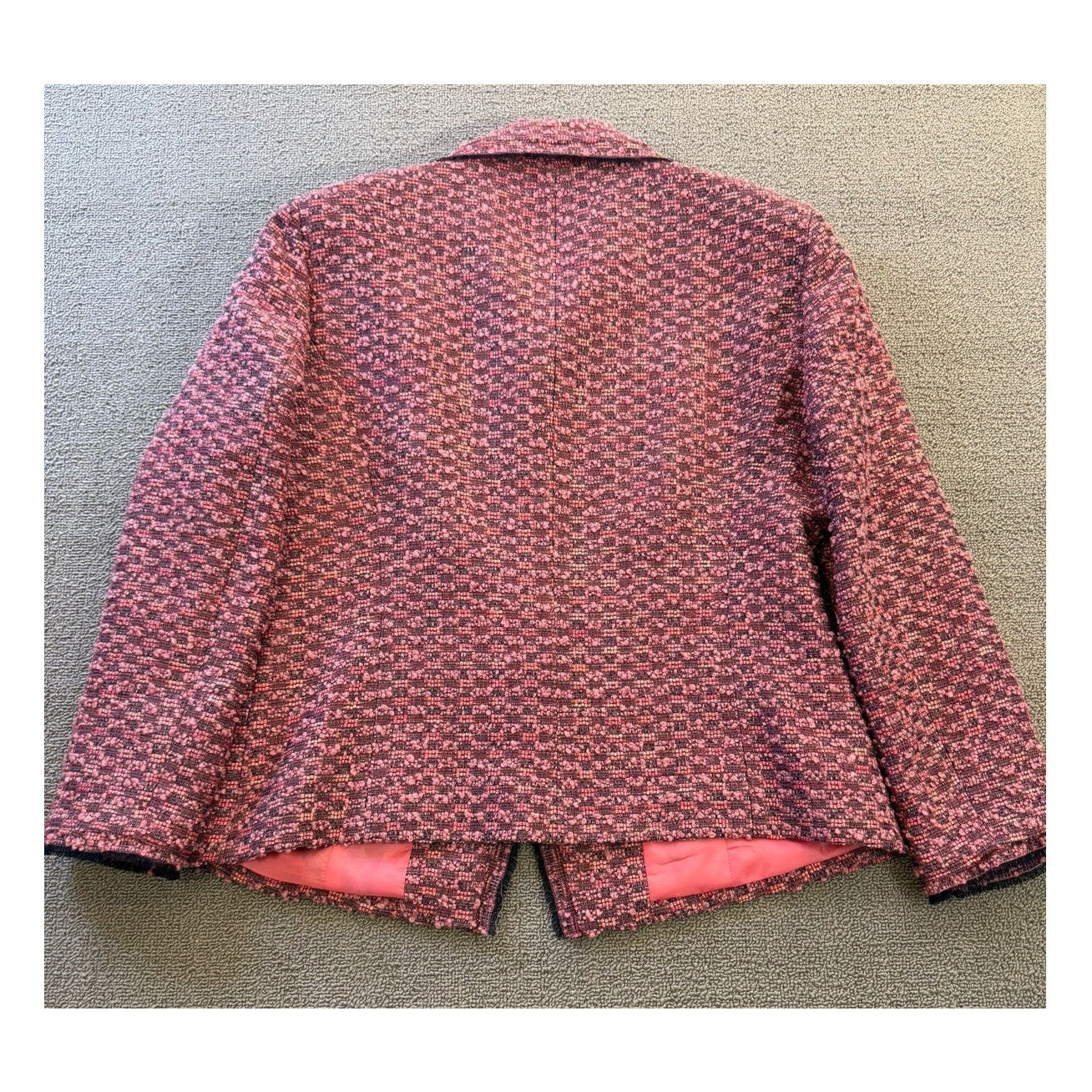 Emanuel Ungaro Size 14 Womens Pink Tweed Blazer Jacket