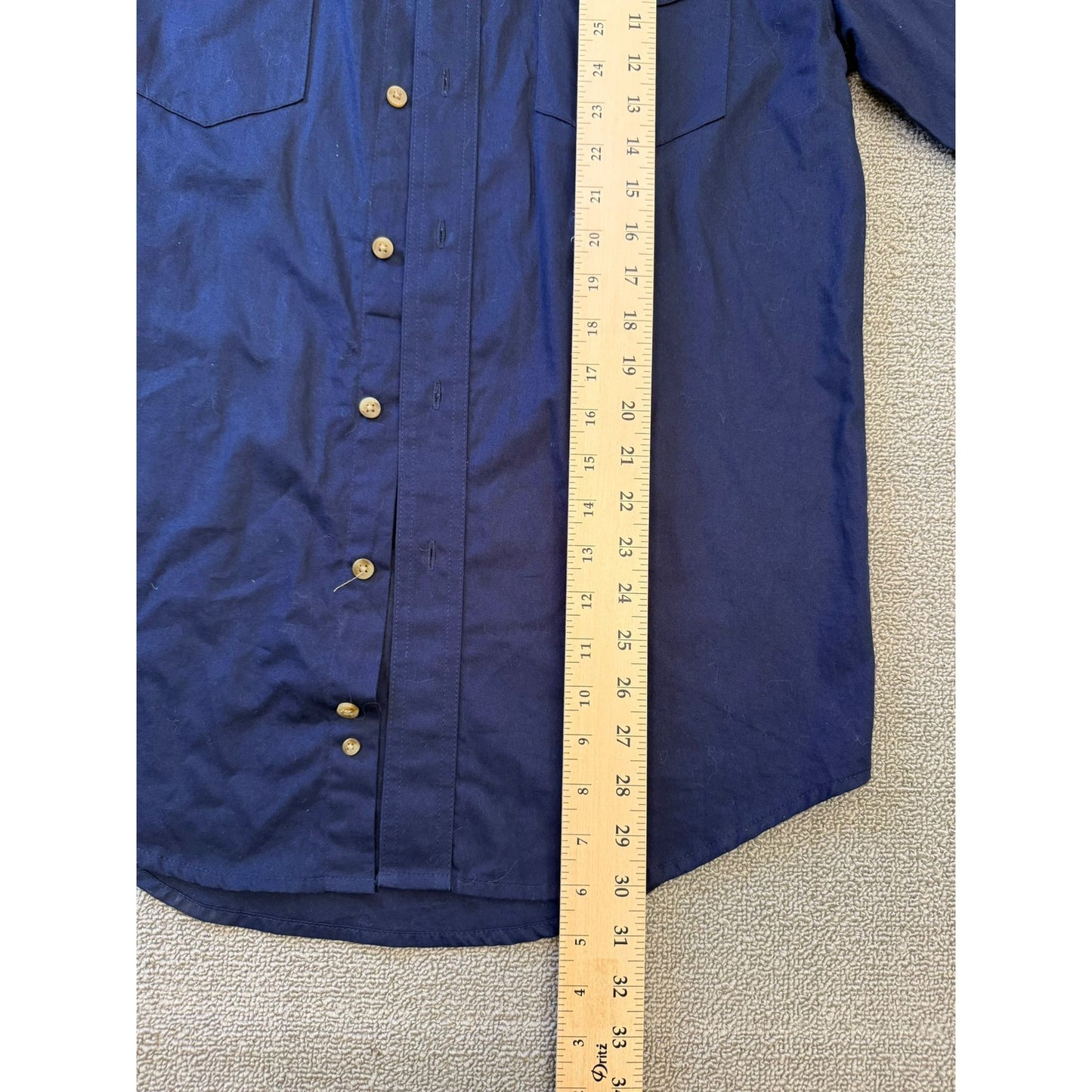Vintage Wrangler Western Button Up Men's S Small Blue Long Sleeve