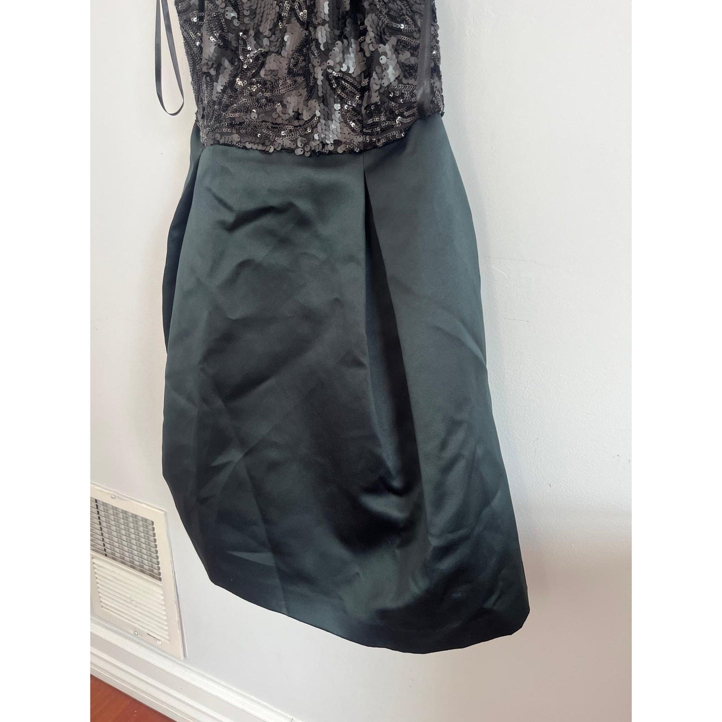 Lauren Ralph Lauren Dress Women 8 Black Sequin Satin Cocktail Formal