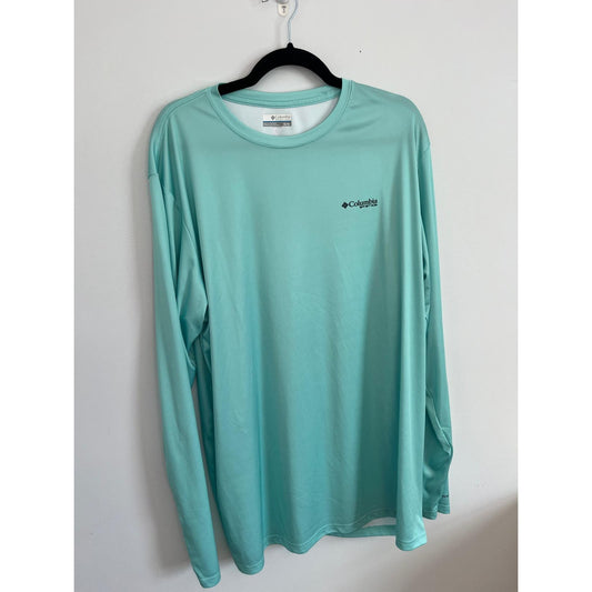 Columbia Long Sleeve Shirt Men XL PFG Performance Fishing Mint Green