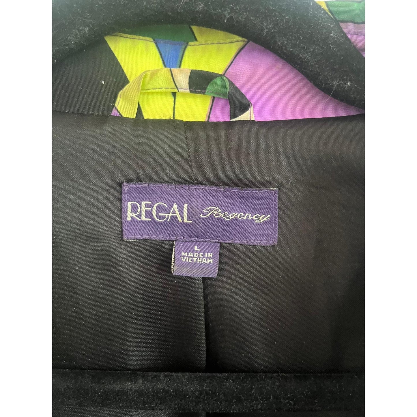 Regal Regency Blazer Women L Multicolor Psychedelic Print Mod 60s Style