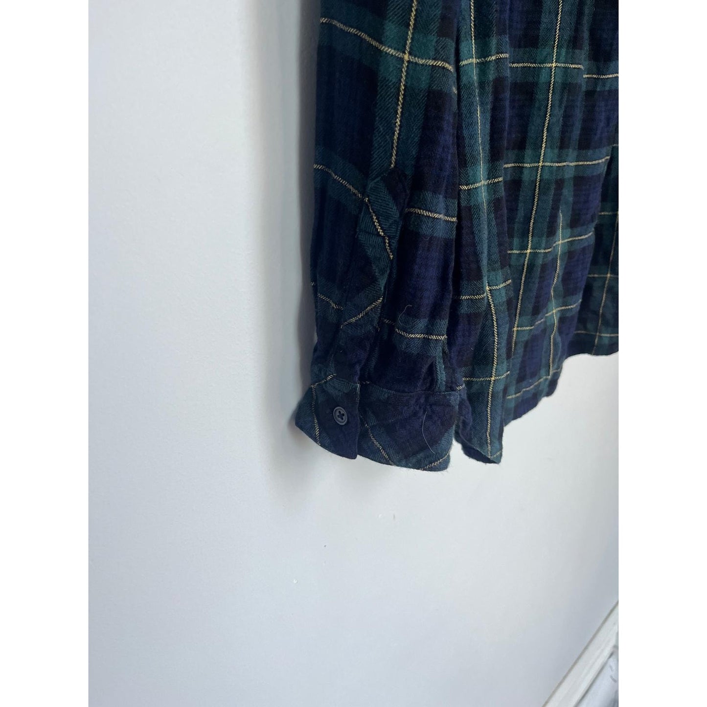 Rails Plaid Button Down Shirt Women M Navy Green Checkered Flannel