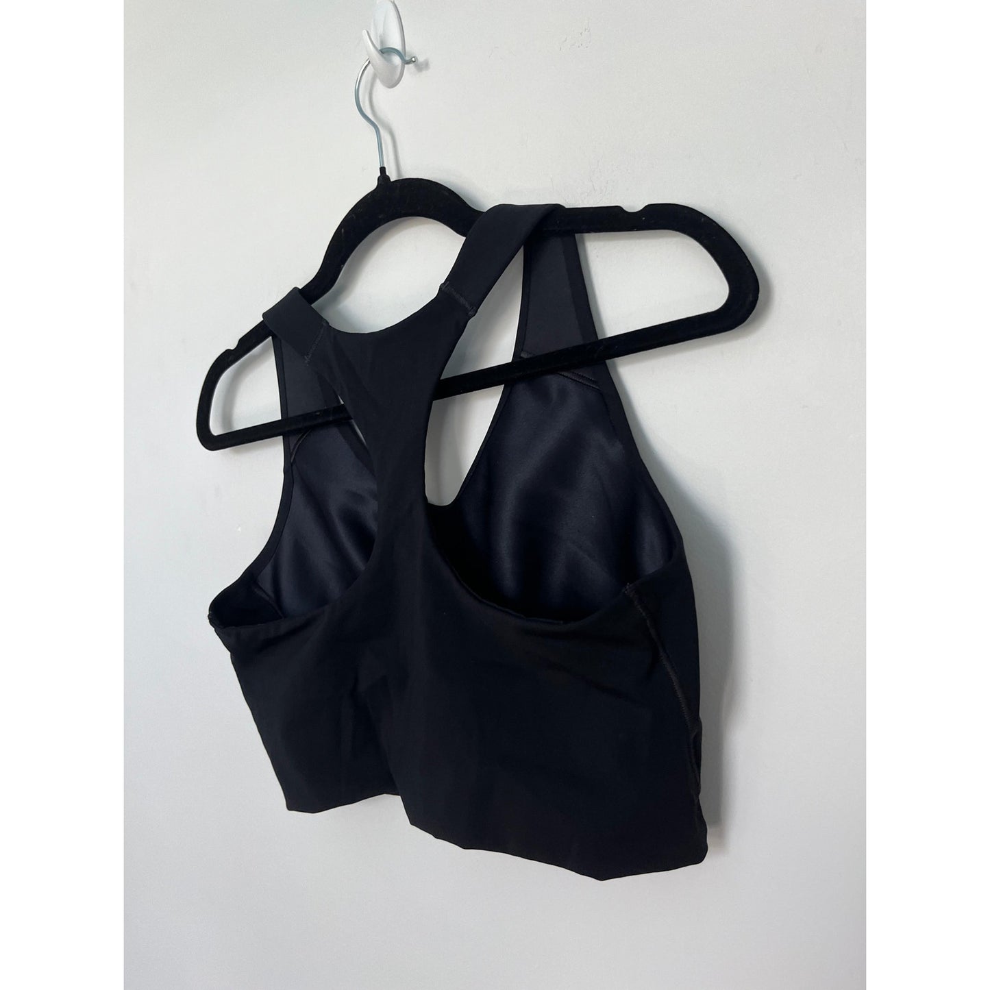 Spanx Core Sports Bra Women Large Black V Neck Racerback Activewear Top