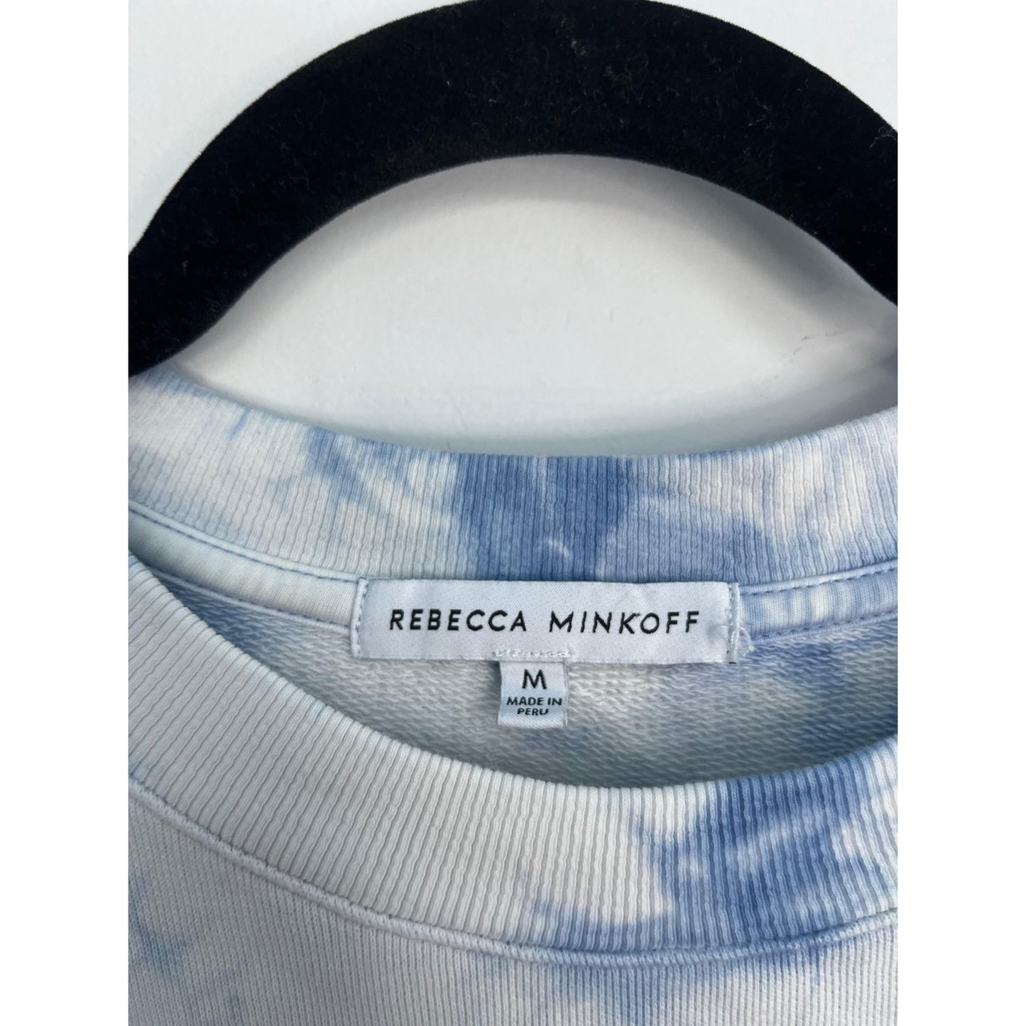Rebecca Minkoff Tie Dye Sweatshirt Women M Blue Ruffle Sleeve Pullover