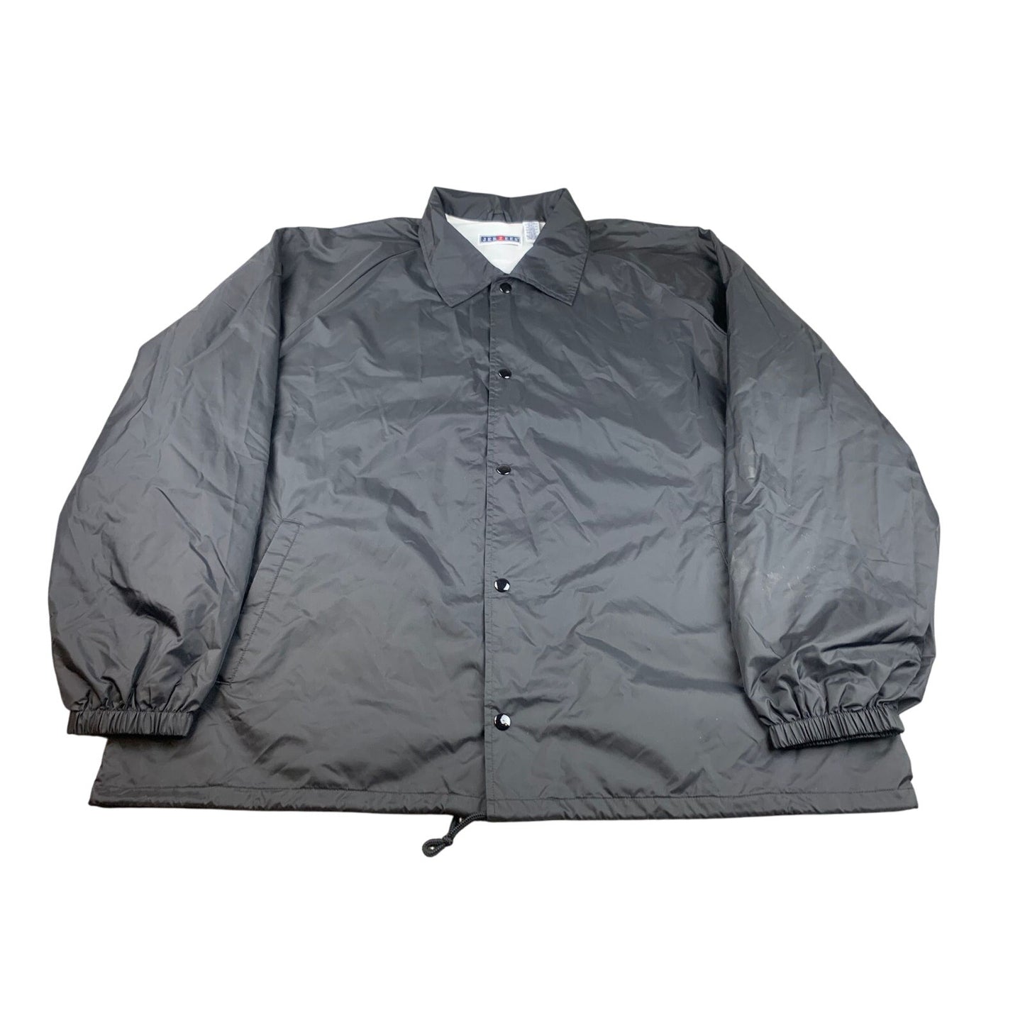 Vintage Jerzees by Russell Men's XL Black Coaches Wind Breaker 90's Jacket