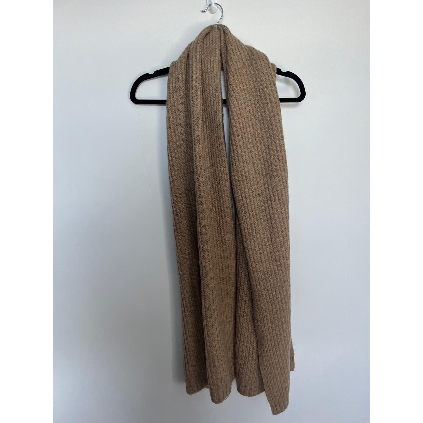 Splendid Cella Jane Ribbed Knit Scarf Women OS Taupe Cashmere Blend Cozy