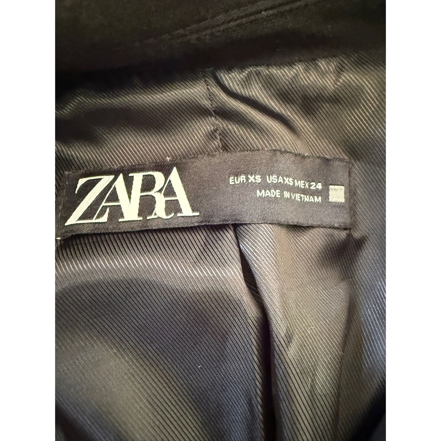 ZARA Women XS Black Double Breasted Blazer Black