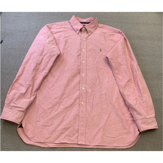 Ralph Lauren Men Large Red Classic Fit Button-up Shirt