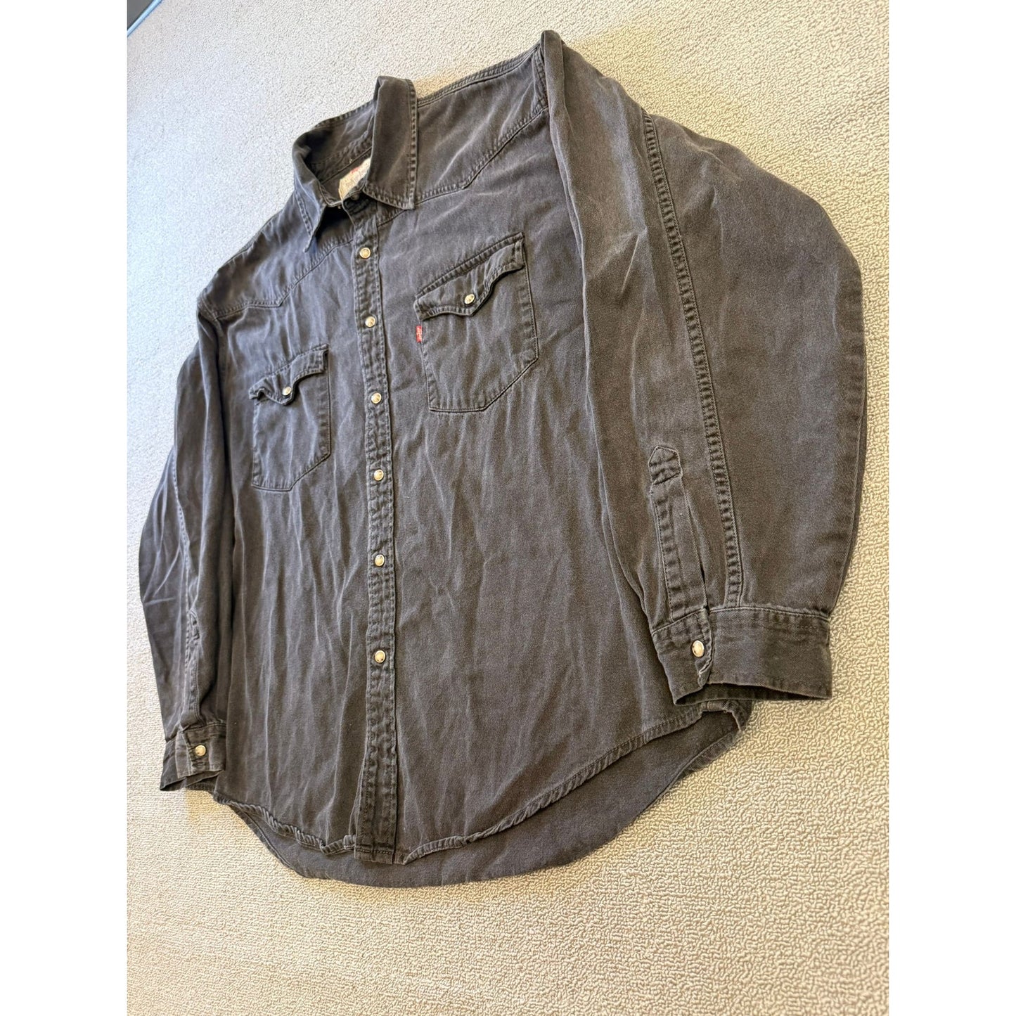 Levis Mens XXL Black Western Jean Snap Shirt Long Sleeve