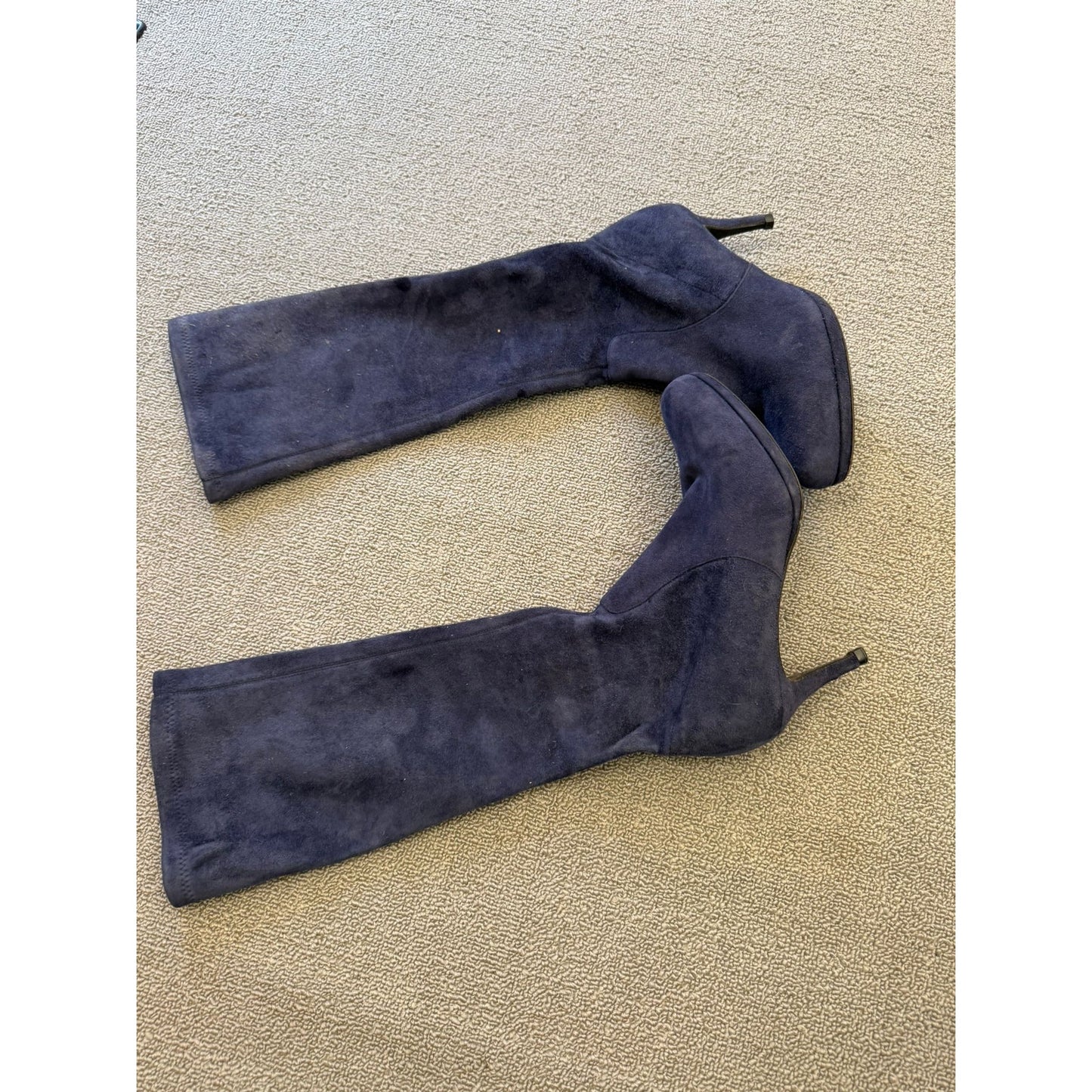 L.K. Bennett London Women's Size 39 Blue Suede Leather Boots Stiletto Heels