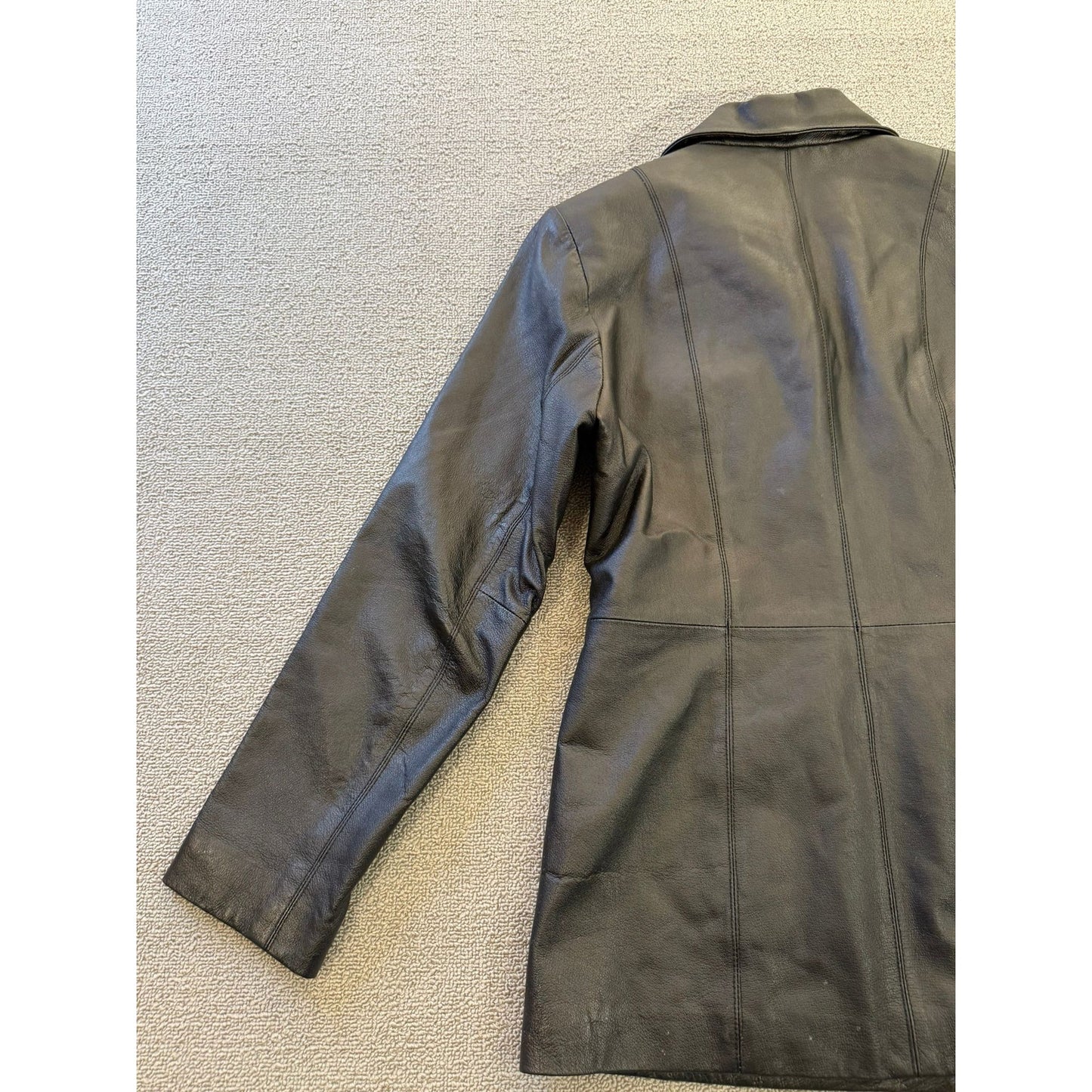 Sonoma Jean Company Small Women's Black Leather Jacket Zipper Closure