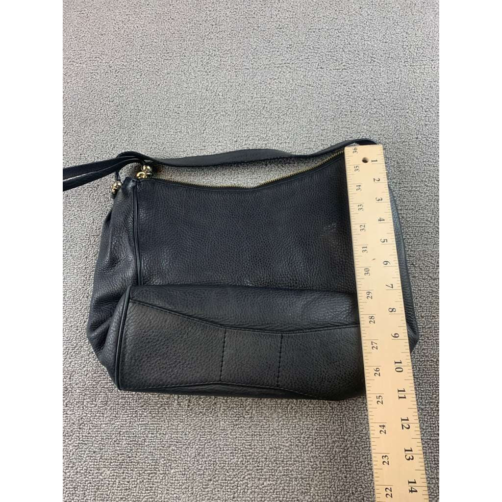 Kate Spade New York Shoulder Hobo Bag Women Black Cow Leather Pebbled Logo