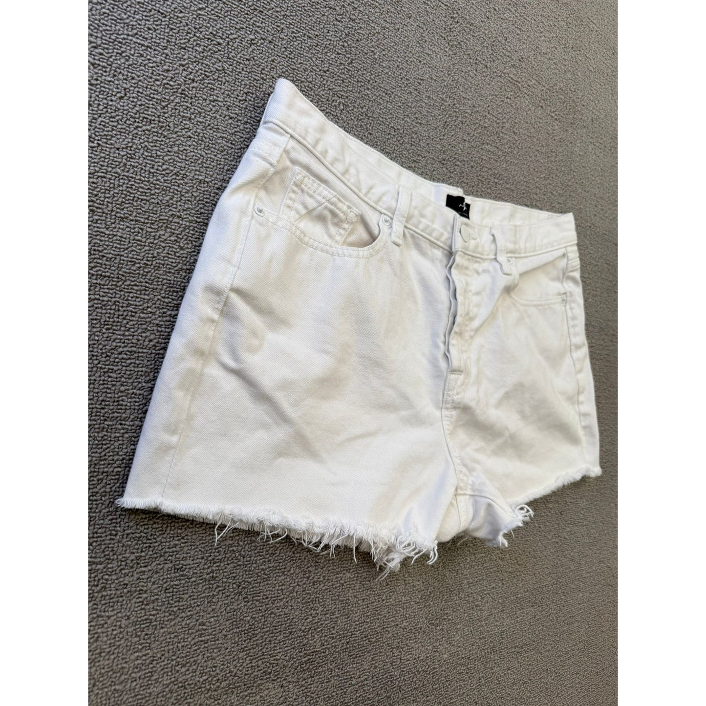 7 FOR ALL MANKIND Women Size 30 White Raw Hem Shorts