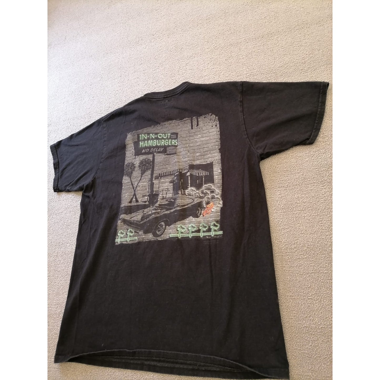 In N Out Burger Male Large Black Tee Graphic Casual Cotton T-Shirt Casual