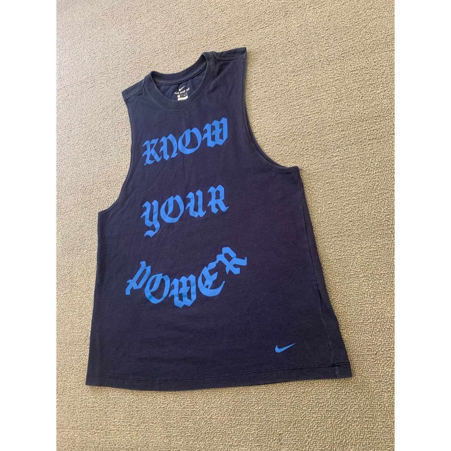 Nike Women XS Navy Tank Top Know Your Power Dri-Fit