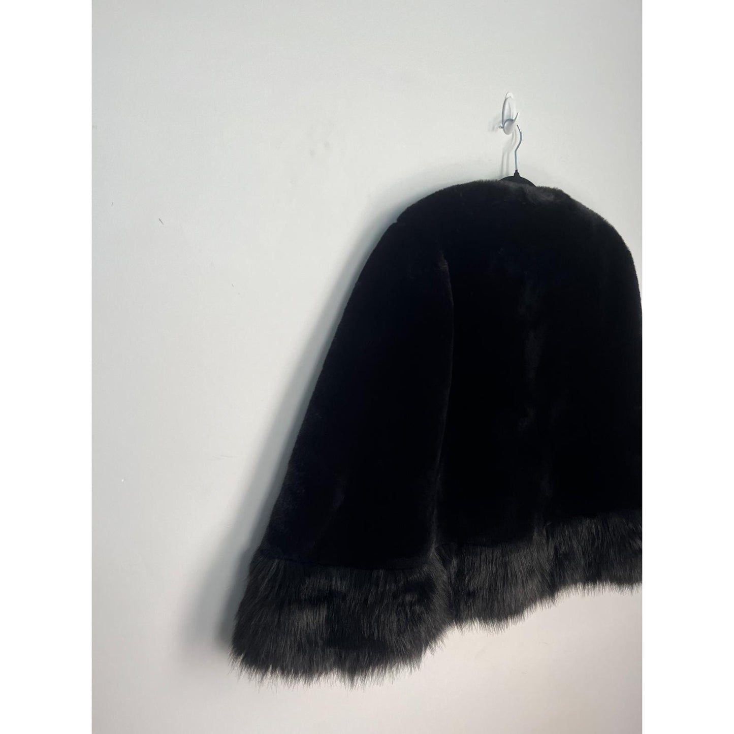 Echo Faux Fur Jacket Women One Size Black Short Bell Sleeve NWT Soft Cozy