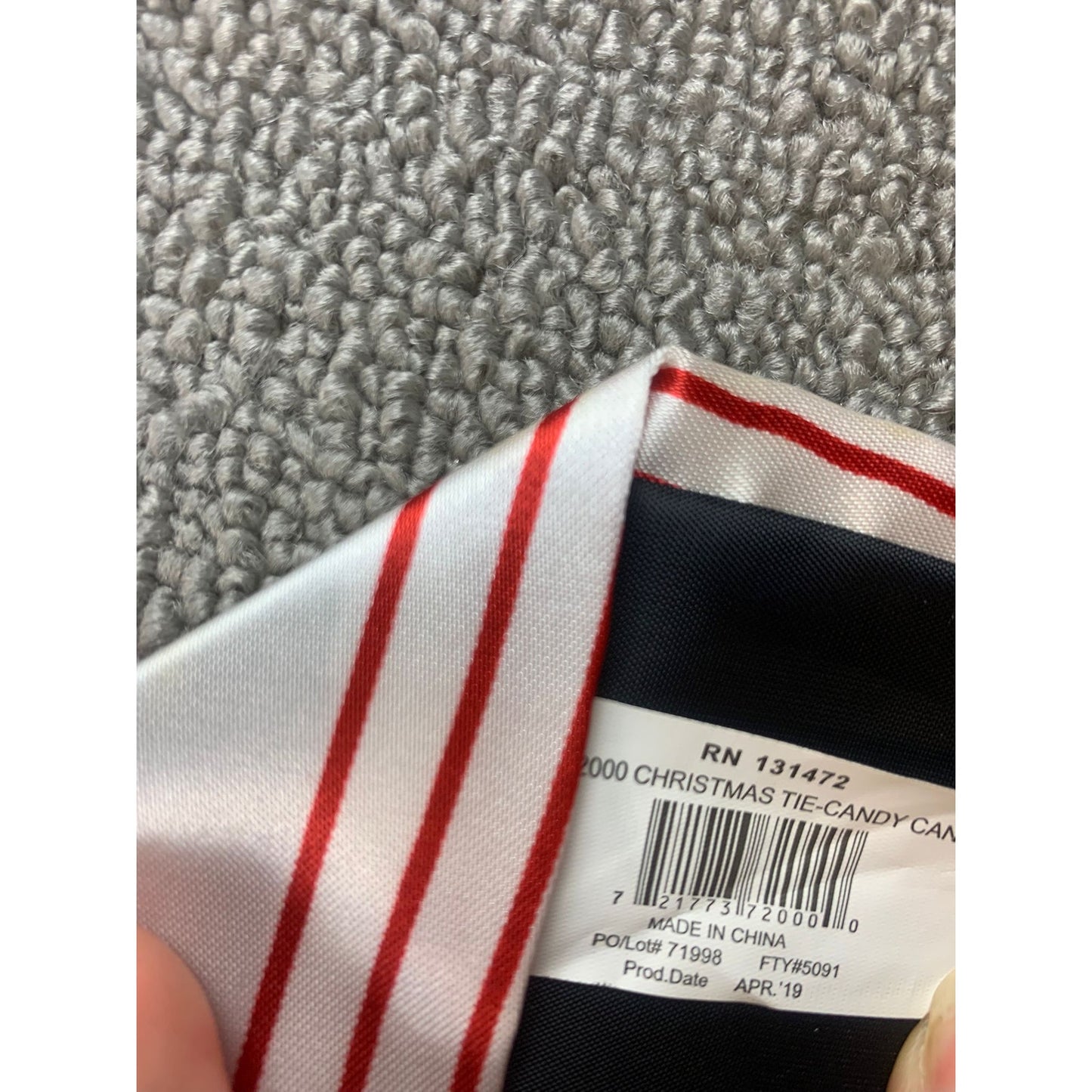 Unbranded Men Red White Christmas Holiday Striped Candy Cane Casual Tie