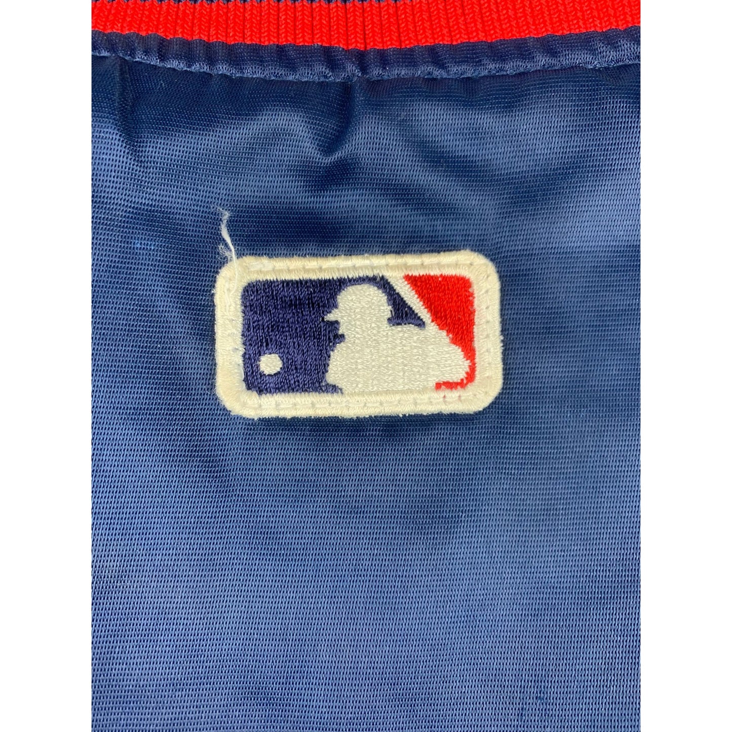 Genuine Men's Large Vintage Fit Navy Blue Red Indians Varsity Jacket Baseball