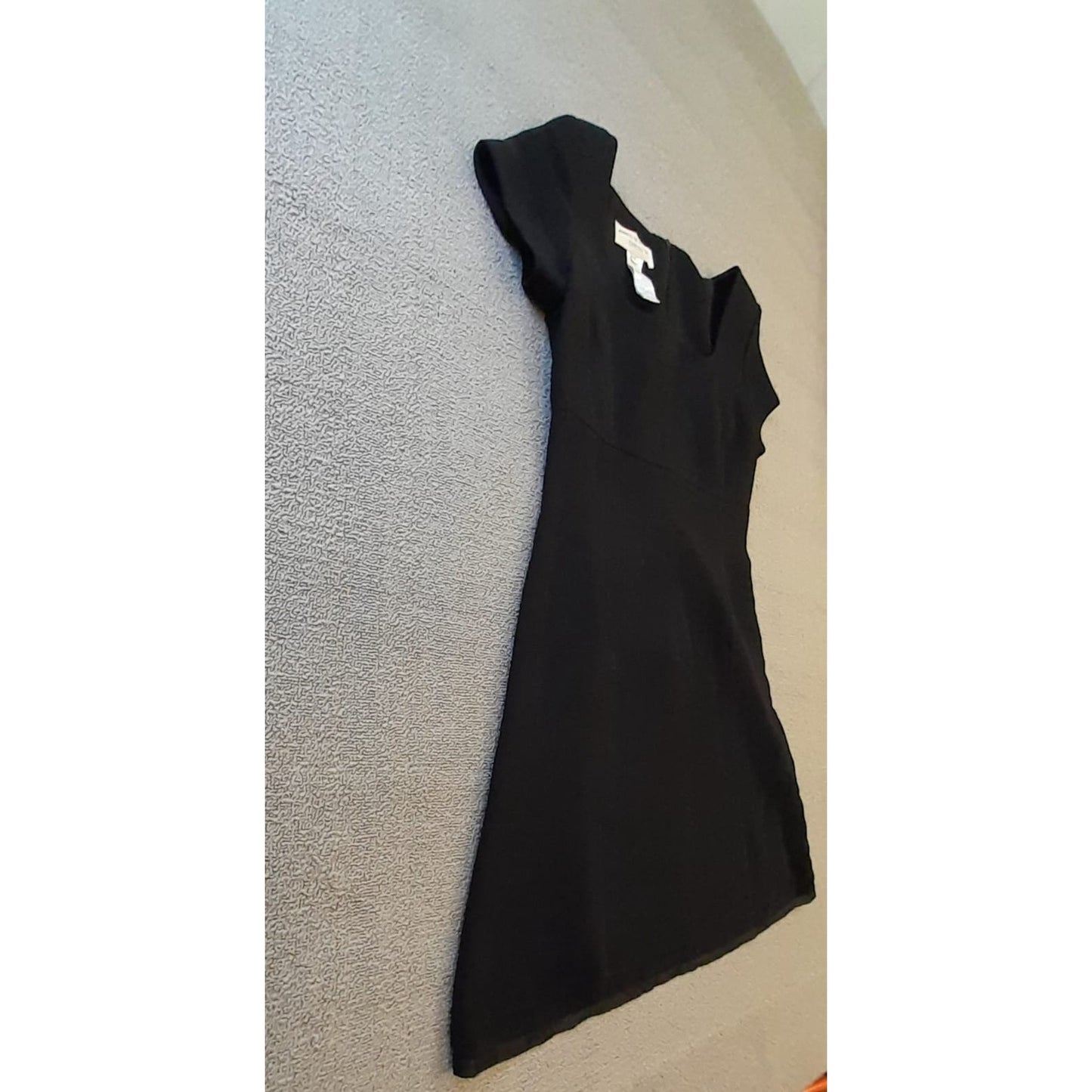Jones New York Womens Size 10 Black Square Neck Short Sleeve Dress