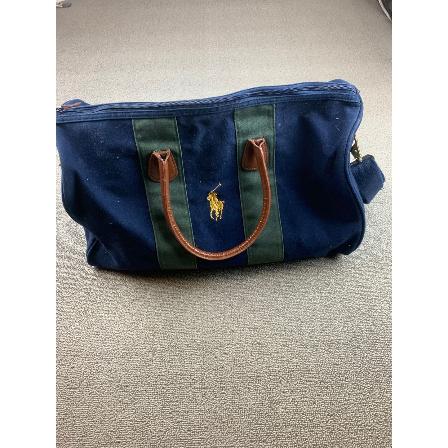 Vintage Polo Ralph Lauren Canvas Duffle Bag with Embroidered Pony Logo