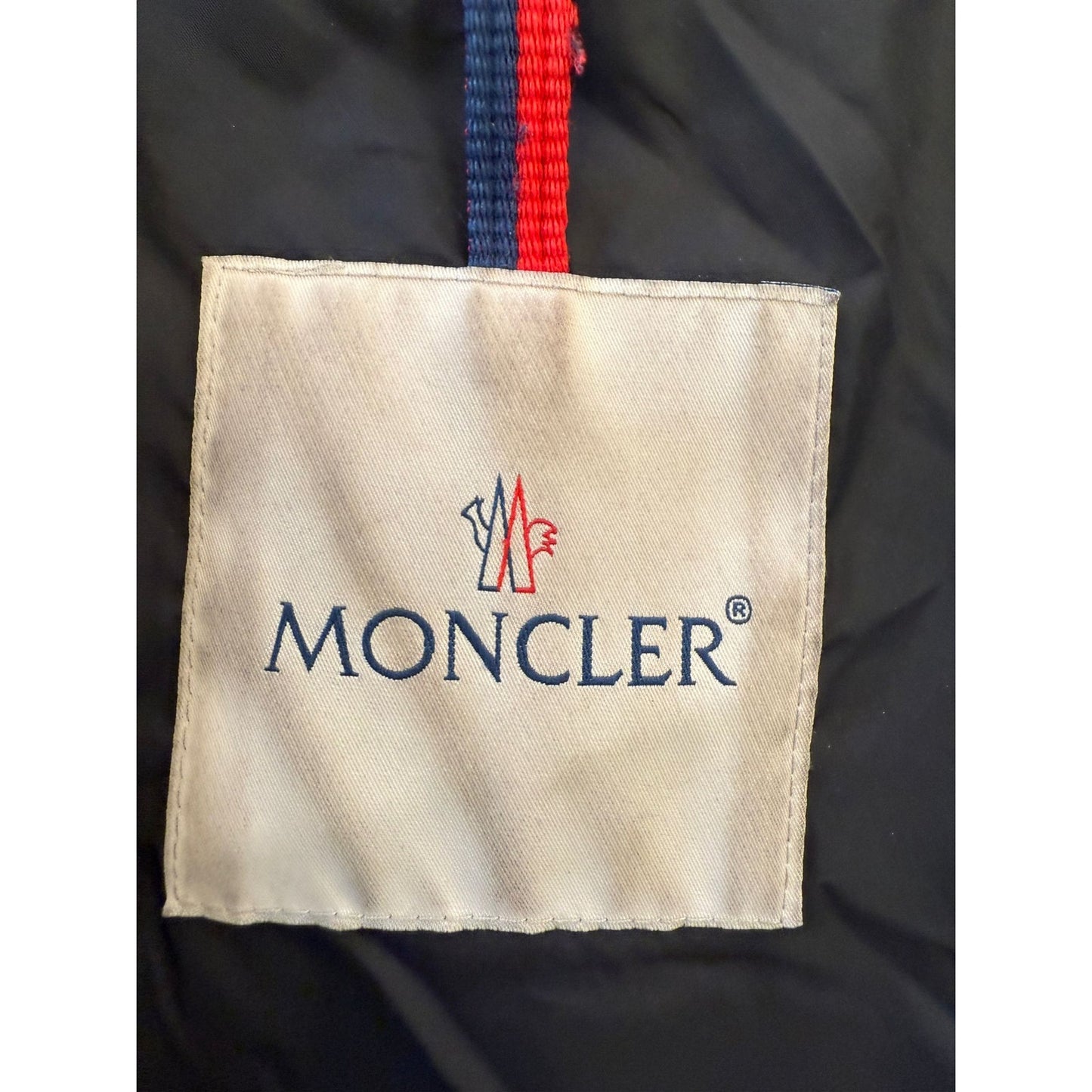 Moncler Size 3 Hooded Full Zip Jacket Black Rain Coat