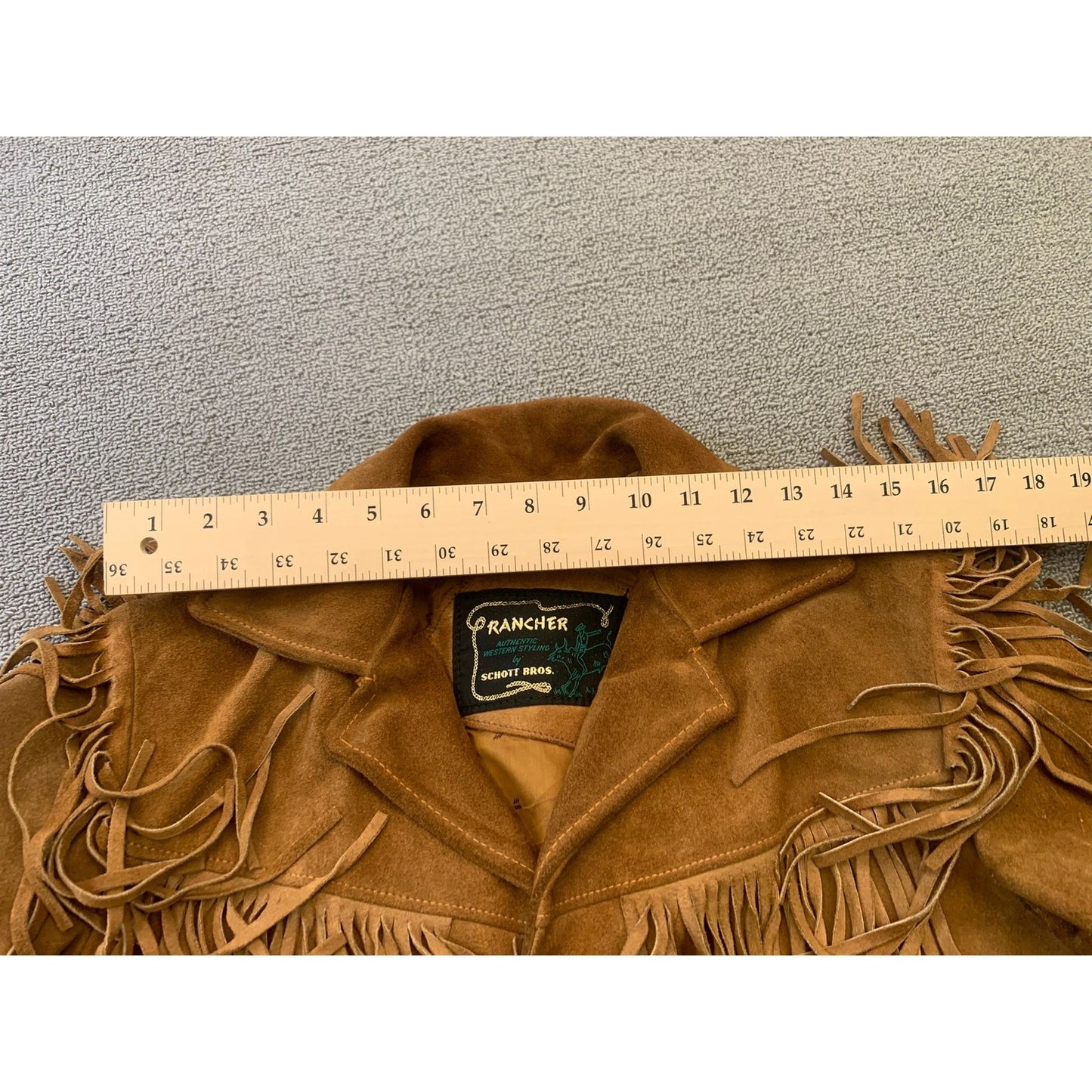 VINTAGE SCHOTT BROS. RANCHER Size 16 Brown Suede Fringe Jacket