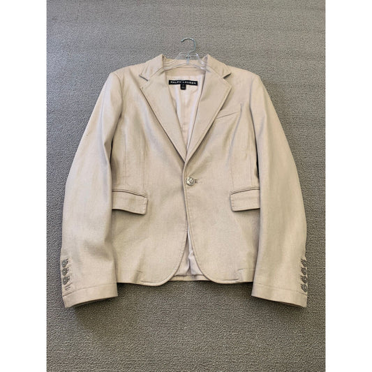 Ralph Lauren Black Label Women's 10 Blazer Linen Blend Jacket