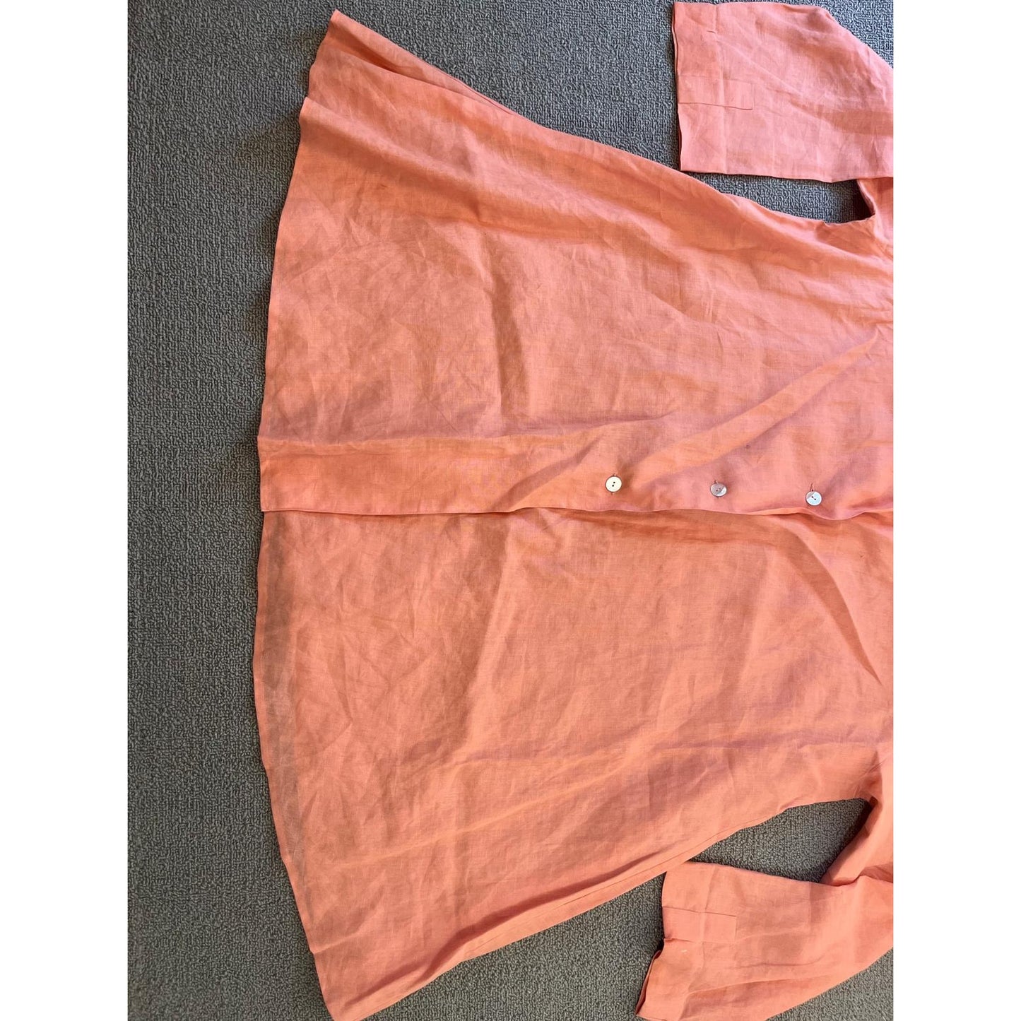 Salvatore Ferragamo Womens Linen Salmon Peach Button Jacket/Shirt