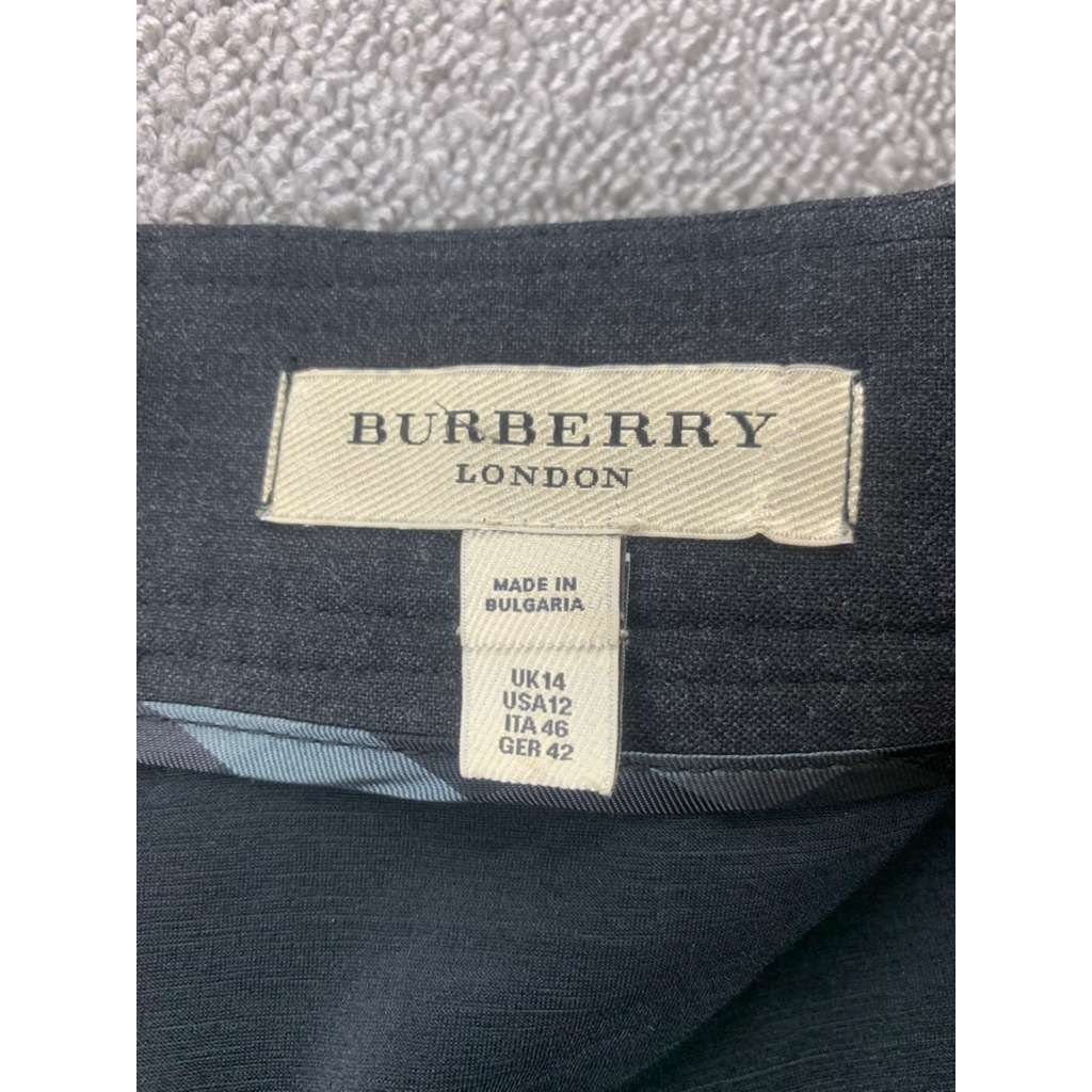 Burberry London Women US 12 Colorblock Black Gray Pencil Skirt Career