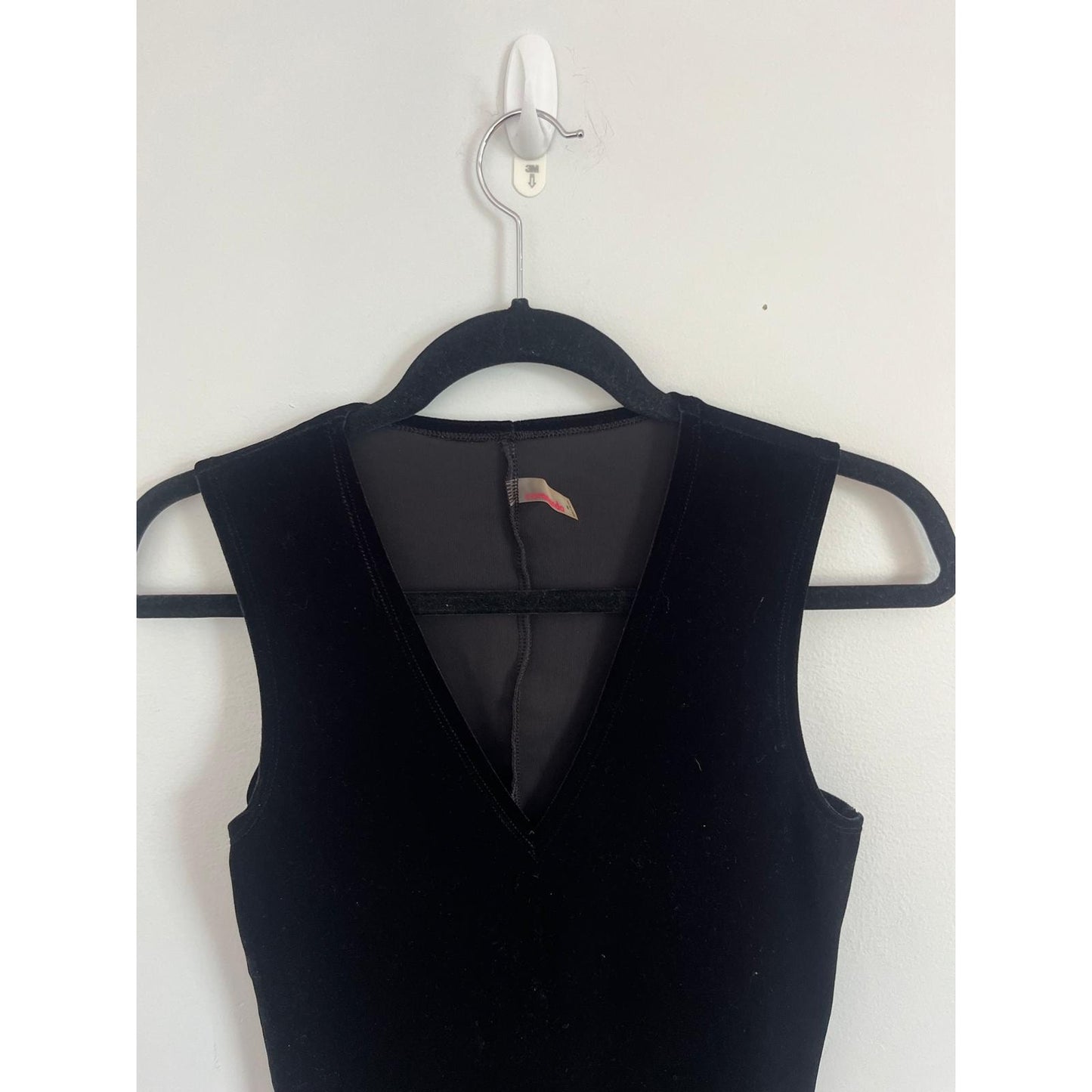 Commando Bodysuit Women M Black Velvet Sleeveless Vneck Minimalist