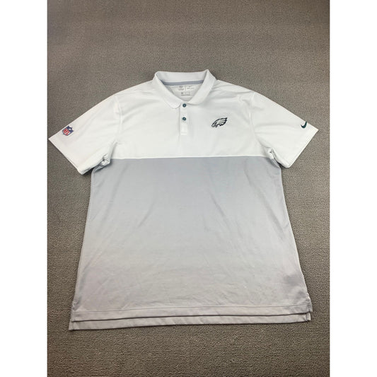 Nike Dri-Fit Men's XL White Gray Philadelphia Eagles NFL Polo