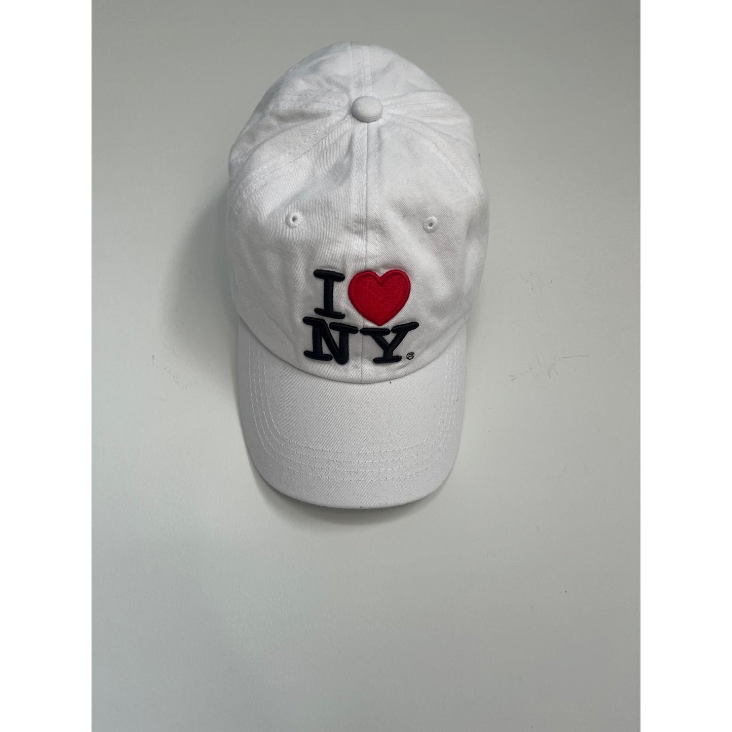 I Love NY White Embroidered Baseball Hat Unisex Adjustable Cap Souvenir