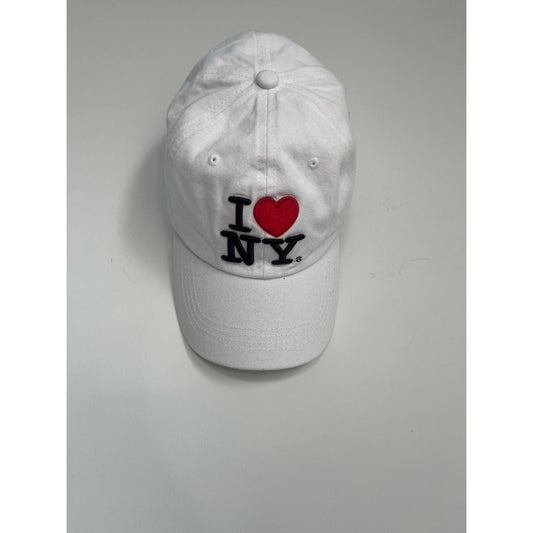 I Love NY White Embroidered Baseball Hat Unisex Adjustable Cap Souvenir