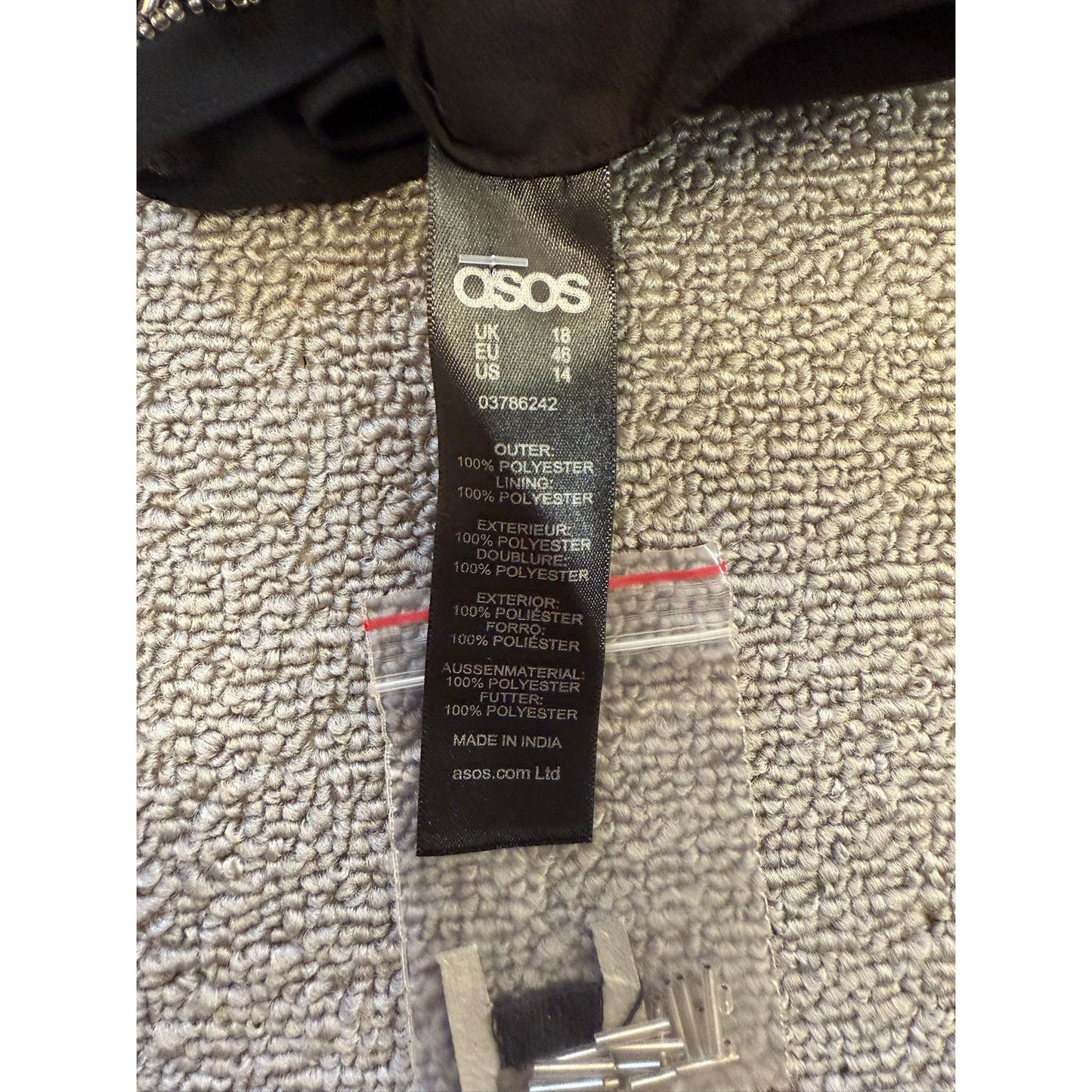 ASOS Womens Black Embellished Mini Dress US 14 NWT