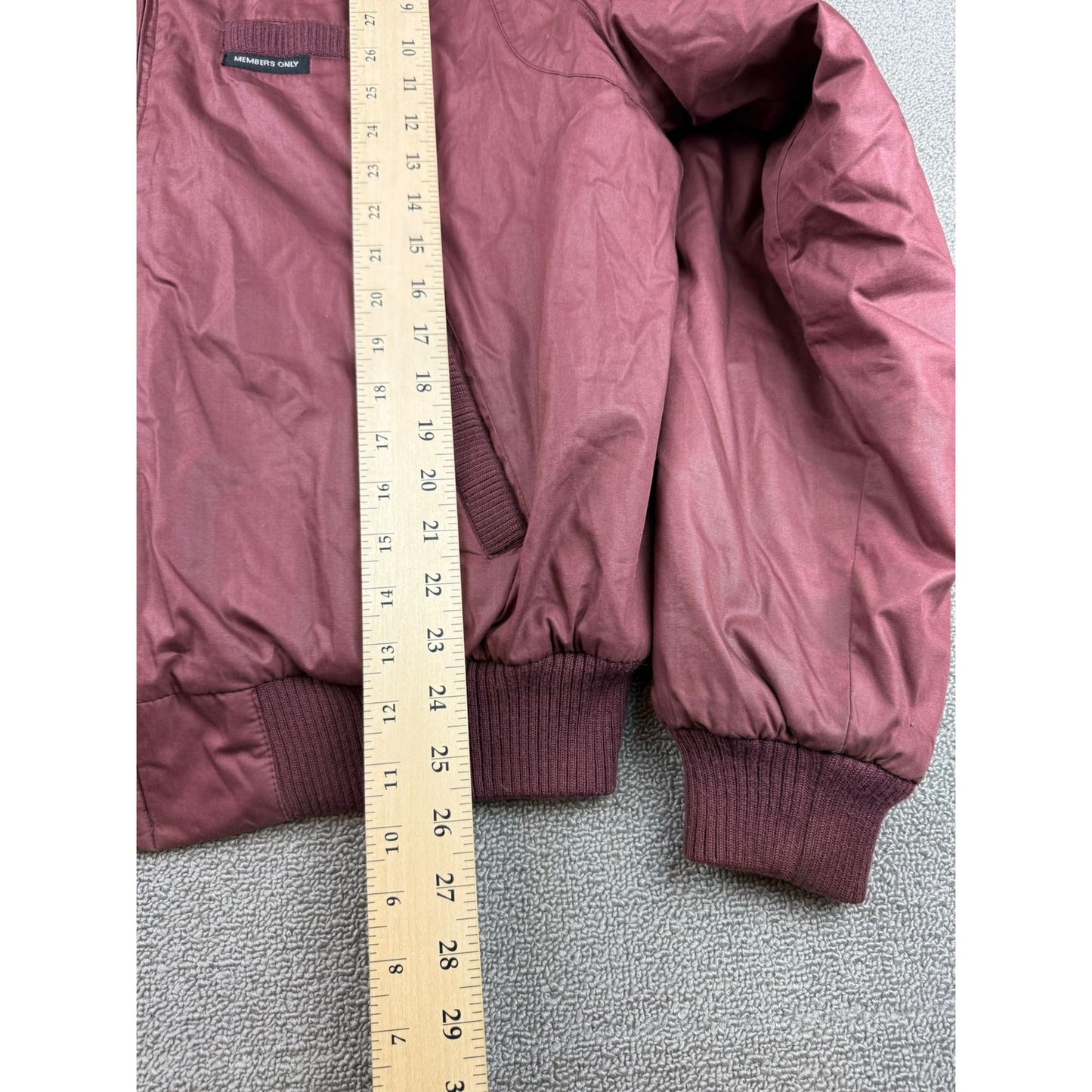 Vintage Members Only Bomber Jacket Mens 44 Crimson Red Cafe Racer Full Zip 80s