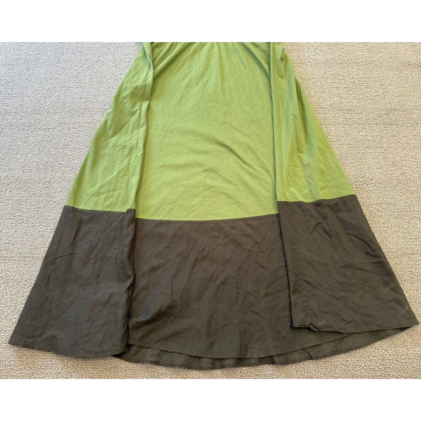 Theory Women Size S Green Brown Strappy Dress Colorblock Summer Apparel