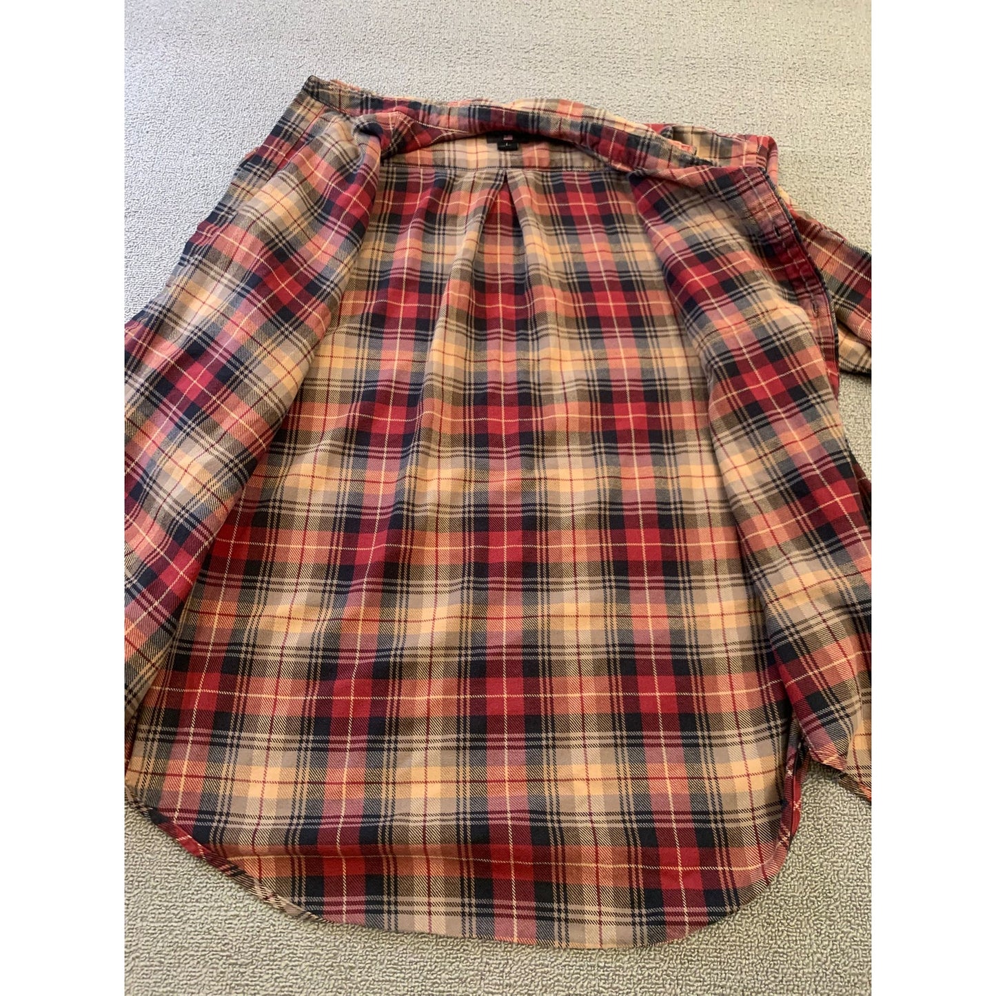 POLO JEANS CO. RALPH LAUREN Men's L Red Plaid Wool Blend Button Down Shirt