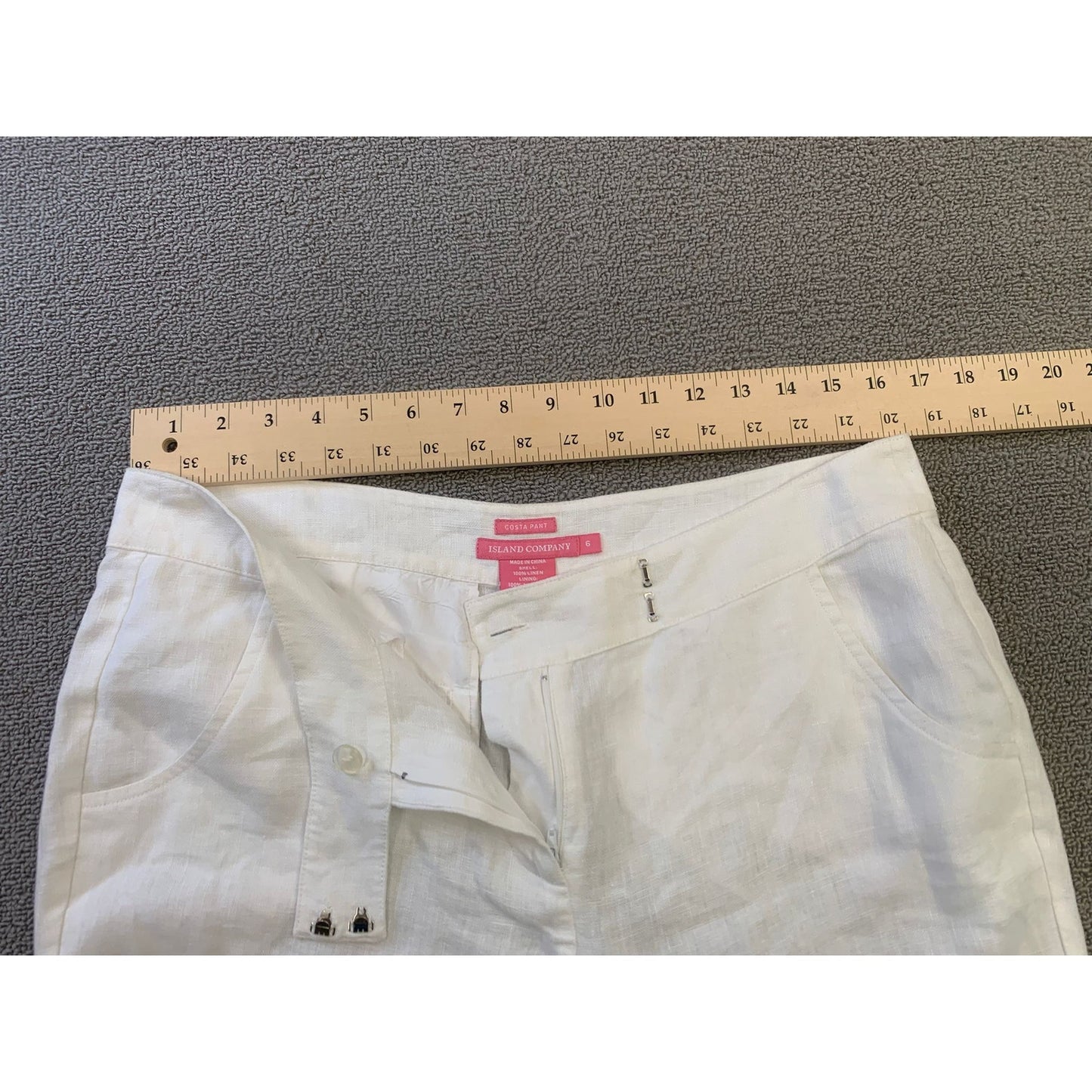 Island Company Women's 6 "Costa Pant" 100% Linen Pants