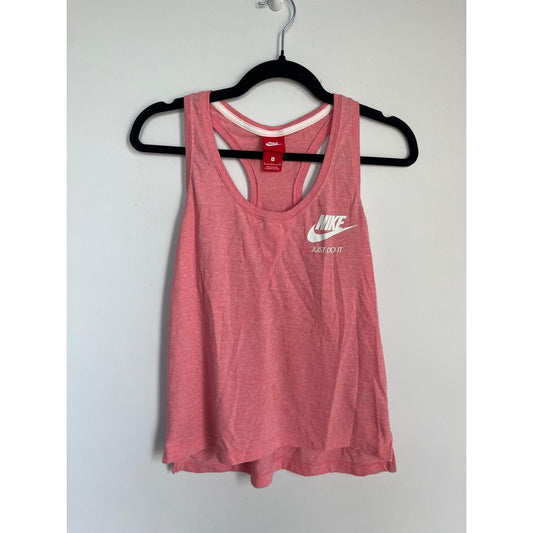 Nike Just Do It Tank Top Women S Pink Racerback Graphic Logo Lightweight