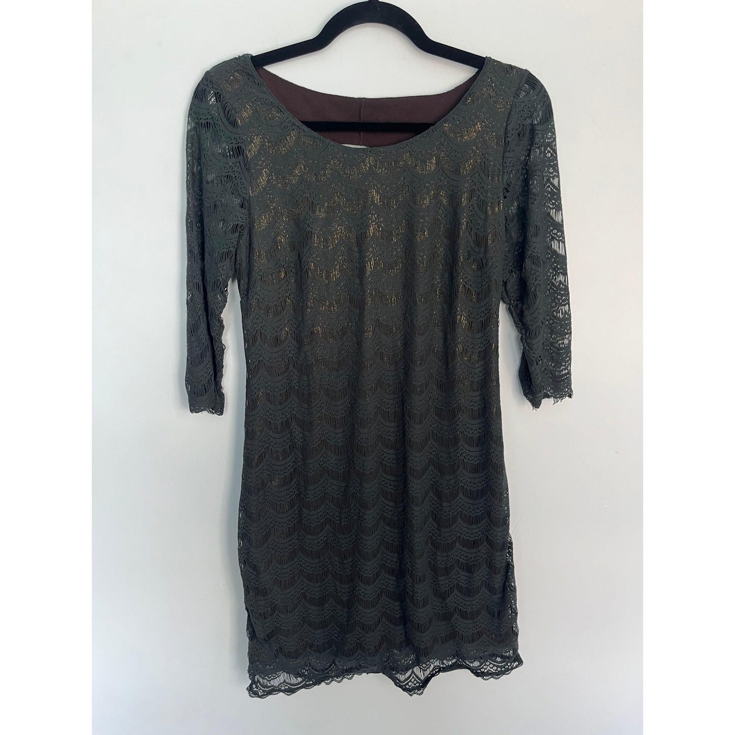 Free People Lace Overlay Dress Women Medium Black Bodycon Gothic