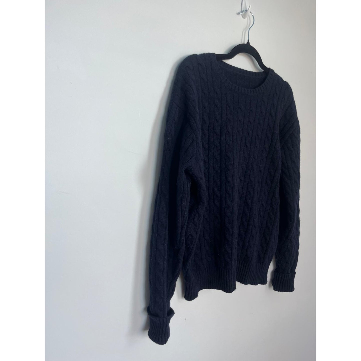 St George Cable Knit Sweater Men S Navy Blue Pullover Classic Winter