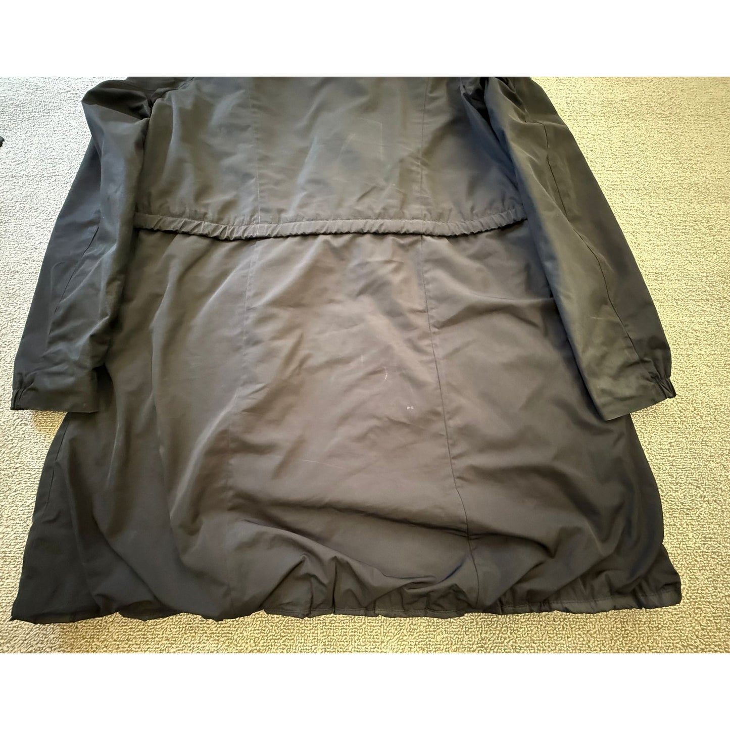 Moncler Size 3 Hooded Full Zip Jacket Black Rain Coat