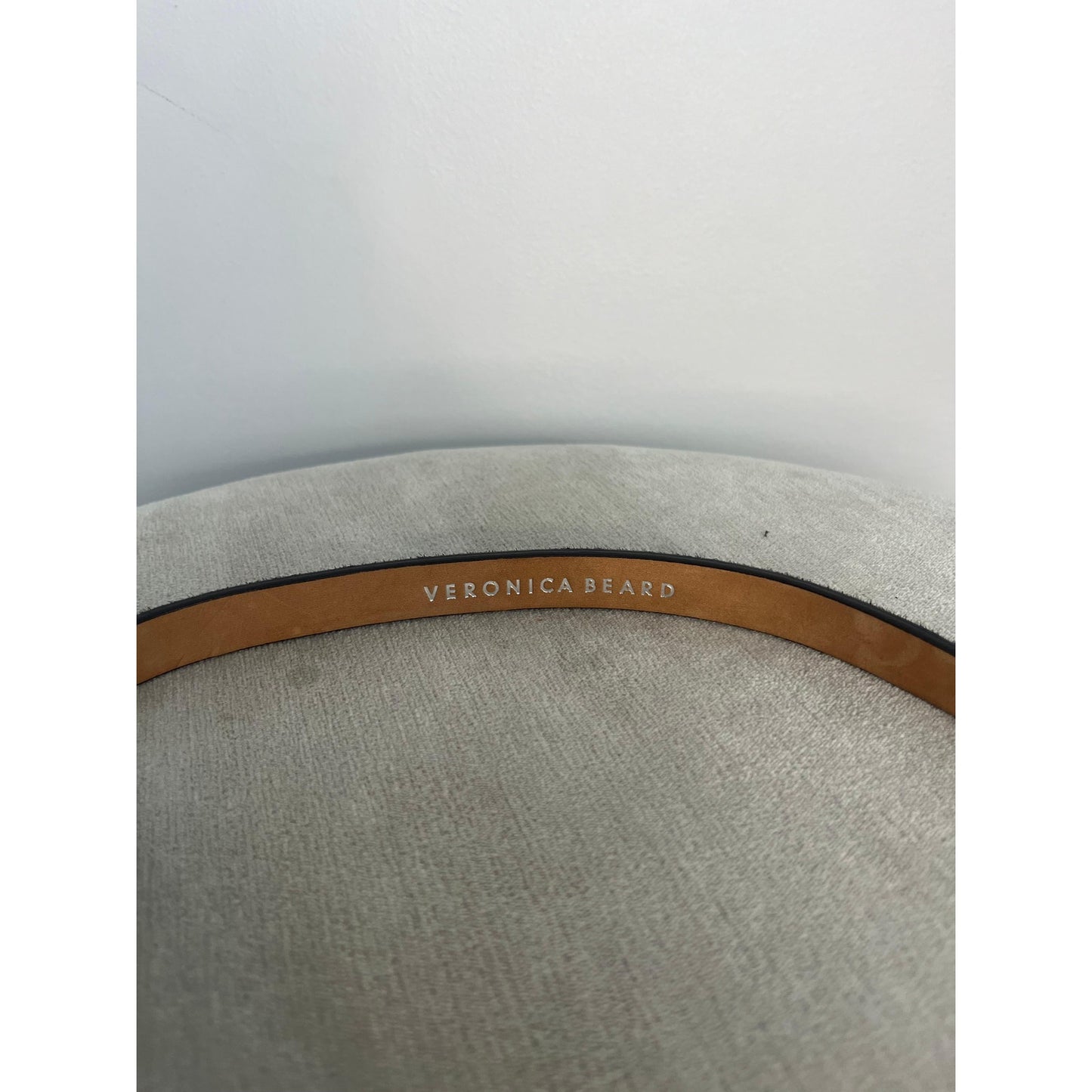Veronica Beard Black Leather Calf Hair Belt Women Medium Genuine Buckle